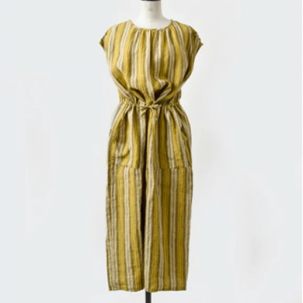 *SOLD* VLAS BLOMME yellow linen summer/fall dress